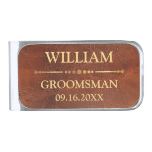 Faux Leather look Background Money Clip