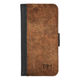 Faux Leather Look w/your Initials  iPhone 8/7 Wallet Case
