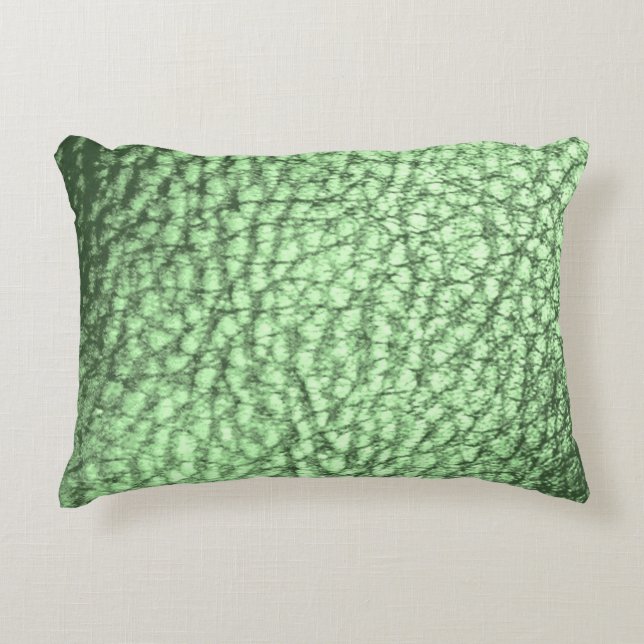Faux Leather Mermaid Green Accent Pillow (Front)