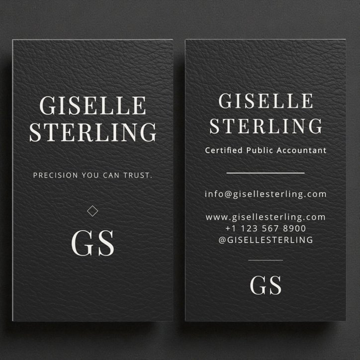 Faux Leather Modern Accountant Tax Preparer Cpa Business Card