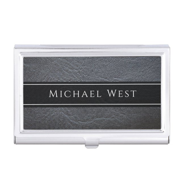 Faux Leather modern business card case (Front)