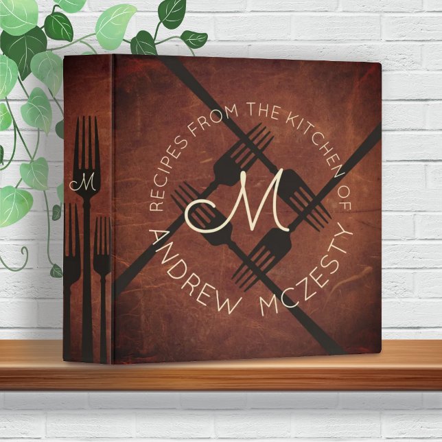 Faux leather monogram cookbook recipe binder (Creator Uploaded)