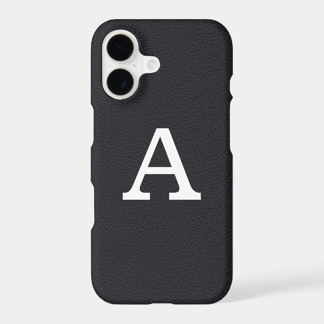 Faux Leather Monogram Iphone Case (Back)