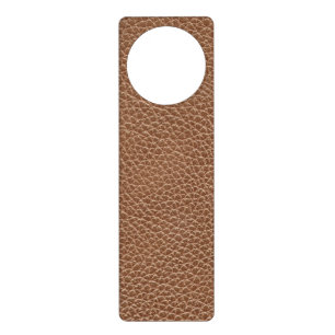 Faux Leather Natural Brown Door Hanger