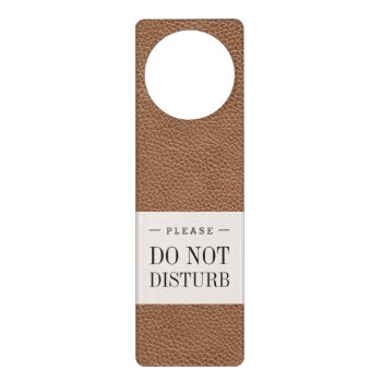Faux Leather Natural Brown Door Hanger by allpattern at Zazzle