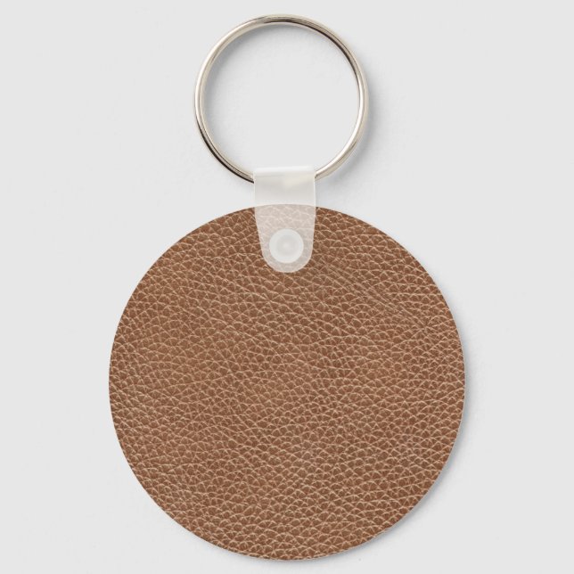 Faux Leather Natural Brown Keychain (Front)