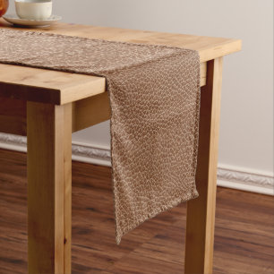 Faux Leather Natural Brown Short Table Runner
