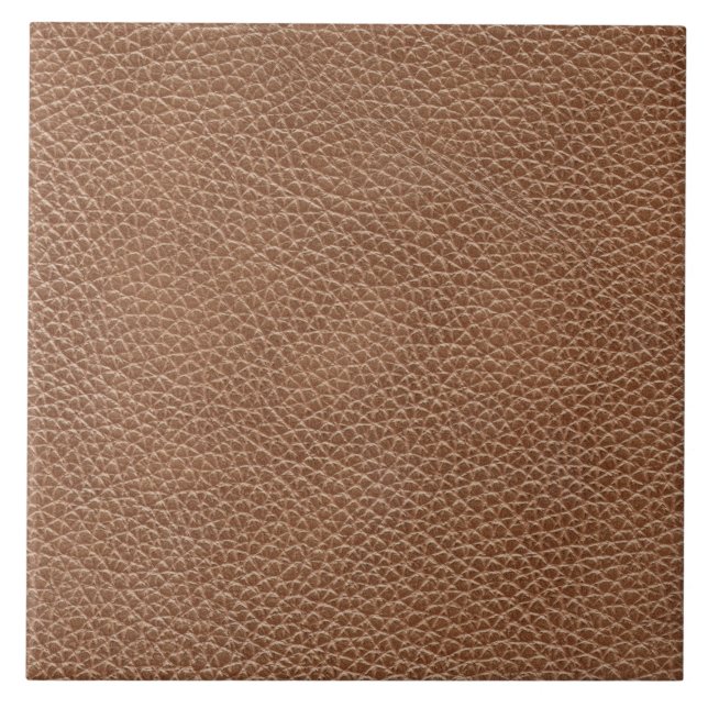 Faux Leather Natural Brown Tile (Front)