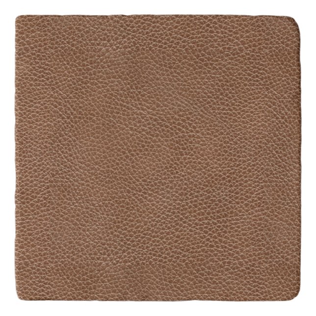 Faux Leather Natural Brown Trivet (Front)