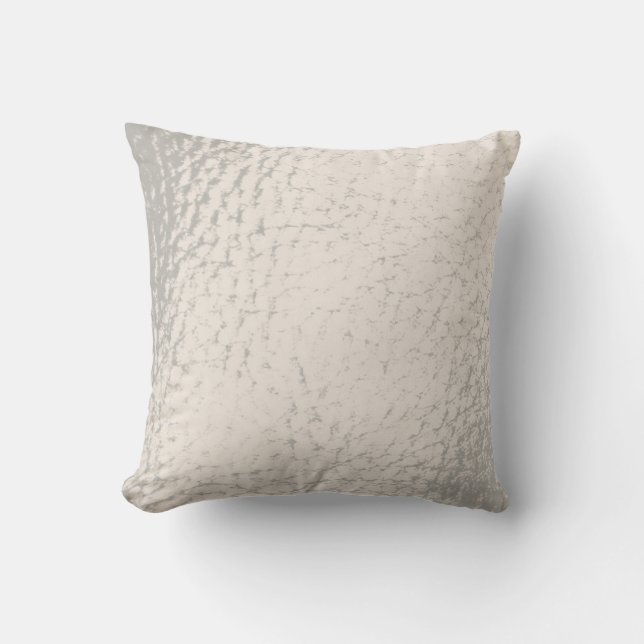 Faux Leather Pearl Design Throw Pillow (Front)