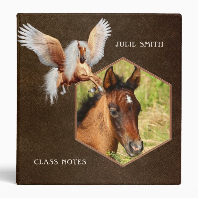 Faux Leather Pegasus Horse Photo Binder (Front)