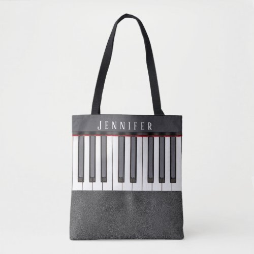 Faux Leather Piano Music Tote Bags
