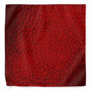Faux Leather Red Bandana