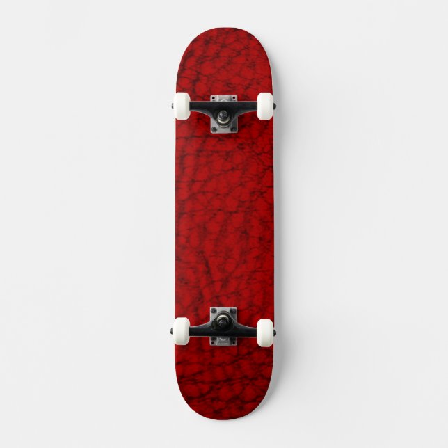 Faux Leather Red Skateboard Deck (Front)