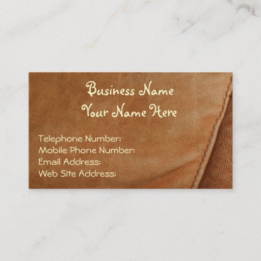 Customizable Faux Leather Rustic style Business Cards