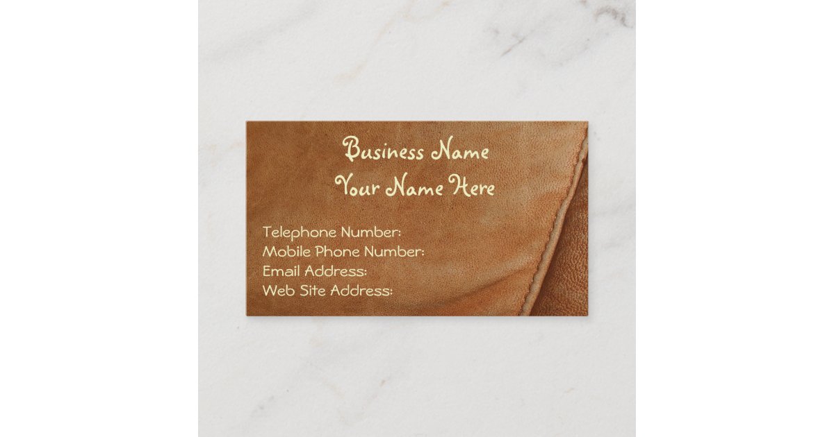 Faux Leather Rustic style Business Cards Zazzle