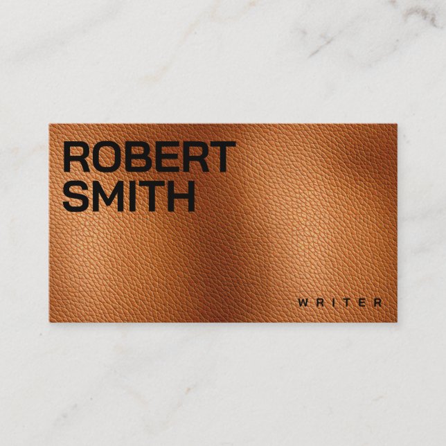Faux Leather Saddle Tan Color Business Card (Front)