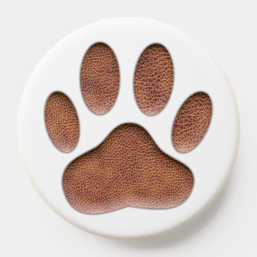 Faux Leather Texture Dog Paw Print PopSocket