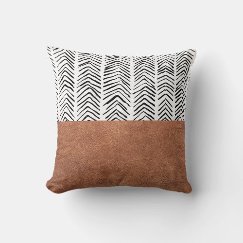 Faux Leather Throw Pillow