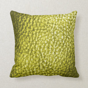 Faux Leather Throw Pillow-Golden Light Yellow Pillow