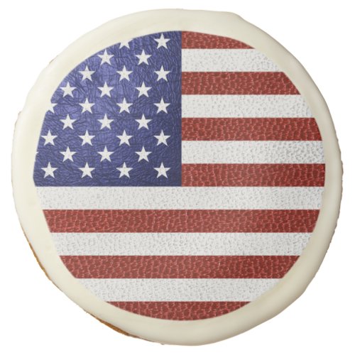 Faux Leather US Flag Sugar Cookie
