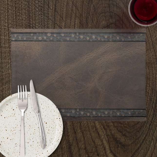 Faux Leather Viking Rustic Brown Cloth Placemat (Creator Uploaded)