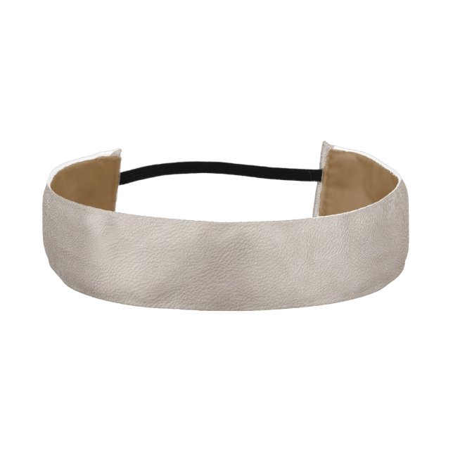 Faux Leather White Headband (Front)