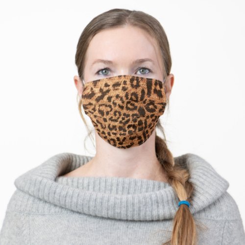 Faux Leopard Fur Print Adult Cloth Face Mask