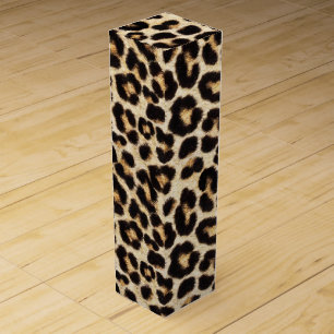 Faux Leopard Fur Wine Box