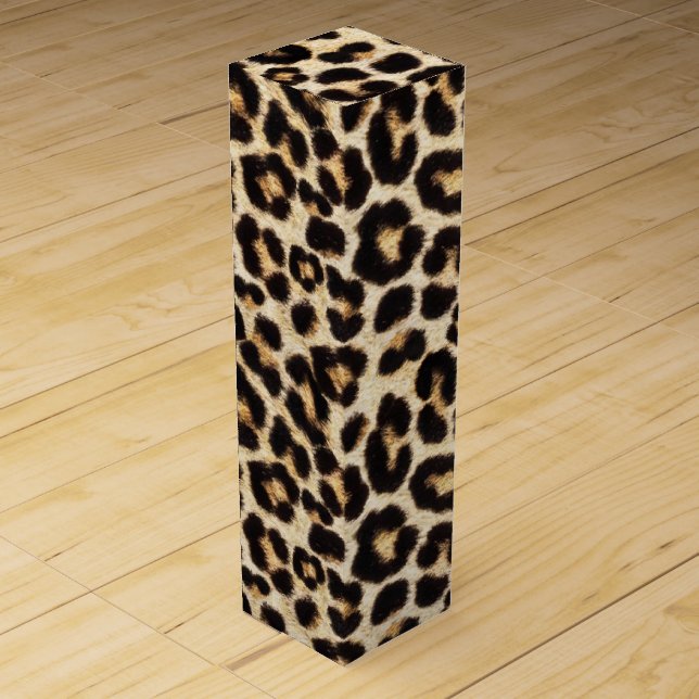 Faux Leopard Fur Wine Box (Front)