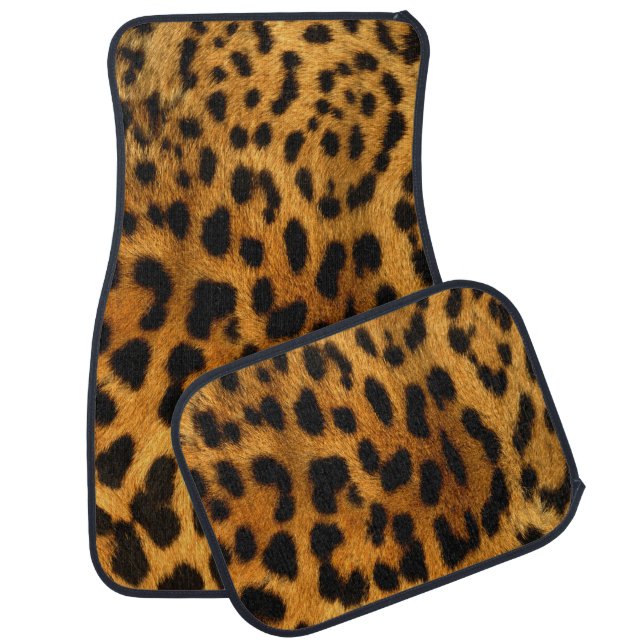 Faux Leopard Skin Car Mats (Set)