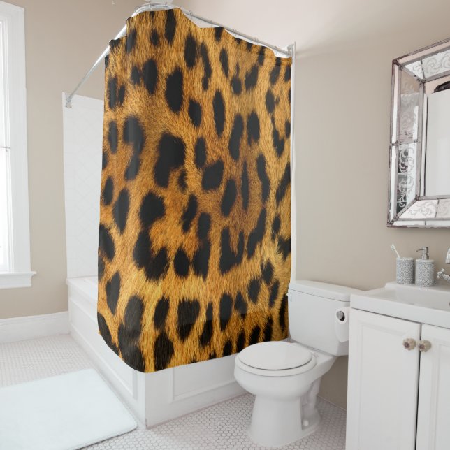 Faux Leopard Skin Shower Curtain (In Situ)