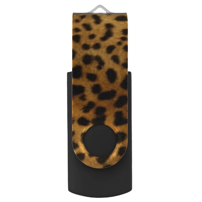 Faux Leopard Style Swivel USB Flash Drive - Gifts (Front Vertical)