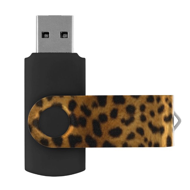 Faux Leopard Style Swivel USB Flash Drive - Gifts (Opened)