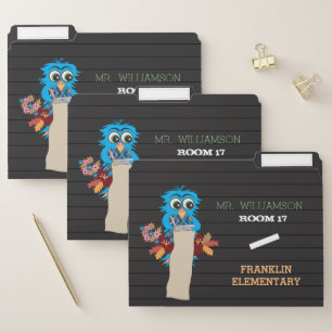 Faux Letter Board Blue Owl Teacher File Folders