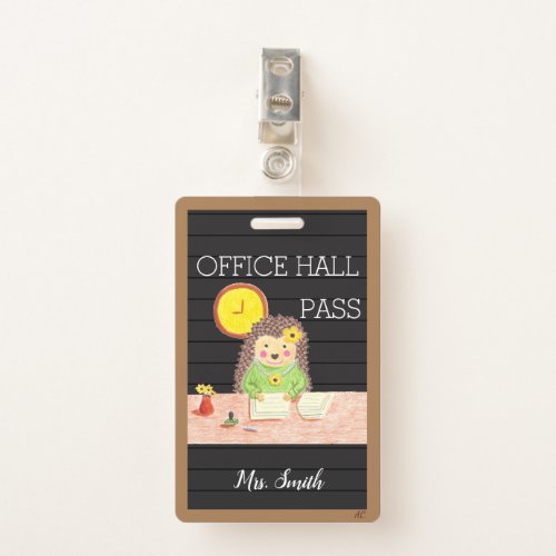 Faux Letter Board Hedgehog Office Hall Badge