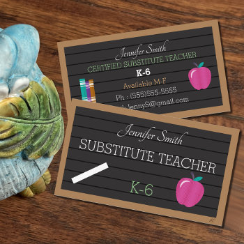 Faux Letter Board Substitute Teacher Business Card by ArianeC at Zazzle