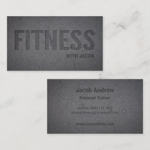 Faux Letterpress Deboss Fitness Personal Trainer Business Card