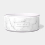Faux Light Marble Look-Like And Name Minimalist<br><div class="desc">Minimalist design with light white marble looking texture that has a light rectangle banner on it including a personalizable text area for the name of the pet in a simple font. Please notice: The marble is not real. It is digitally created artwork that mimics the look of marble and it...</div>
