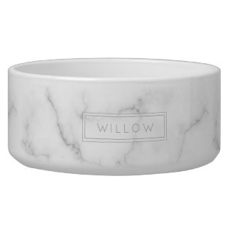 Faux Light Marble Look-Like And Name Minimalist Bowl