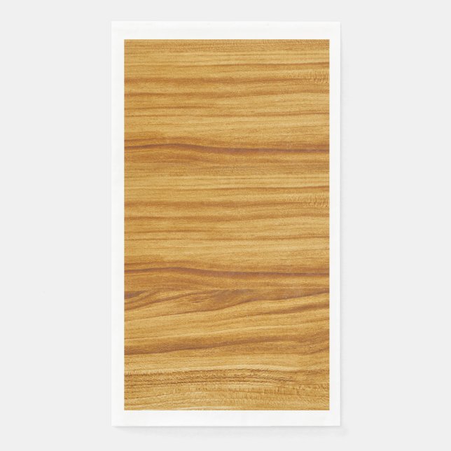 Faux Light Wood Grain Guest Paper Napkin (Front)