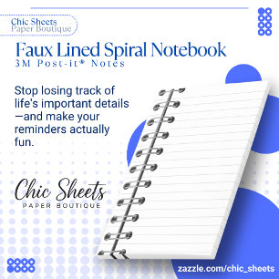 Faux Lined Spiral Notebook 3M Post-it® Notes