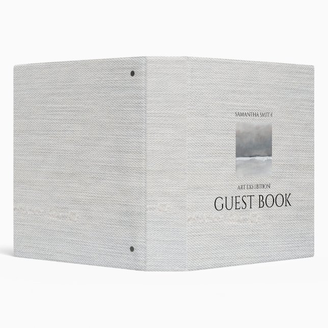 Faux Linen Art Show Exhibition Guest Book 3 Ring Binder (Background)