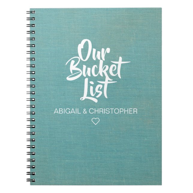 Faux Linen Our Bucket List Couple Keepsake Journal (Front)