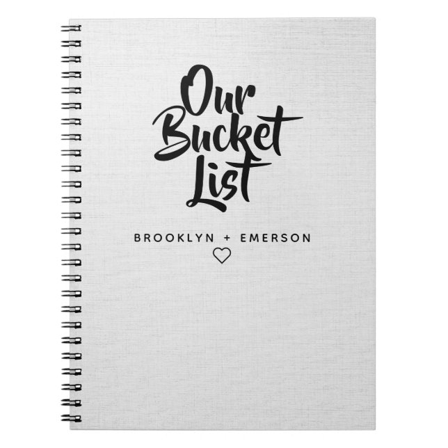 Faux Linen Our Bucket List Couple Keepsake Journal (Front)