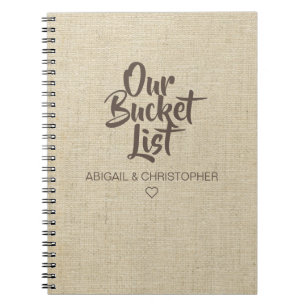 Faux Linen Our Bucket List Couple Keepsake Journal