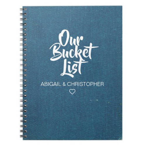 Faux Linen Our Bucket List Couple Keepsake Journal