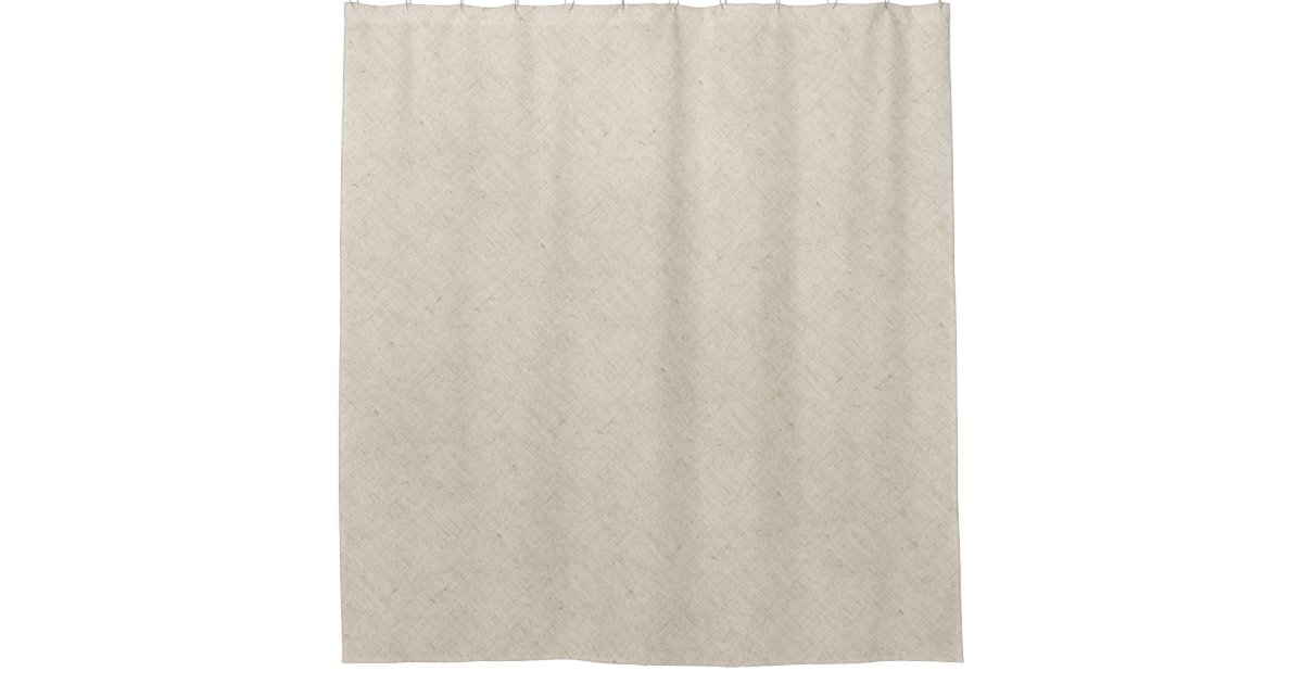 Faux Linen Textured Fabric Beige Shower Curtain Zazzle
