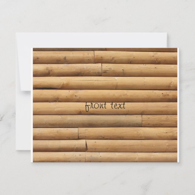 Faux Log Cabin Siding Background Invitation (Front)