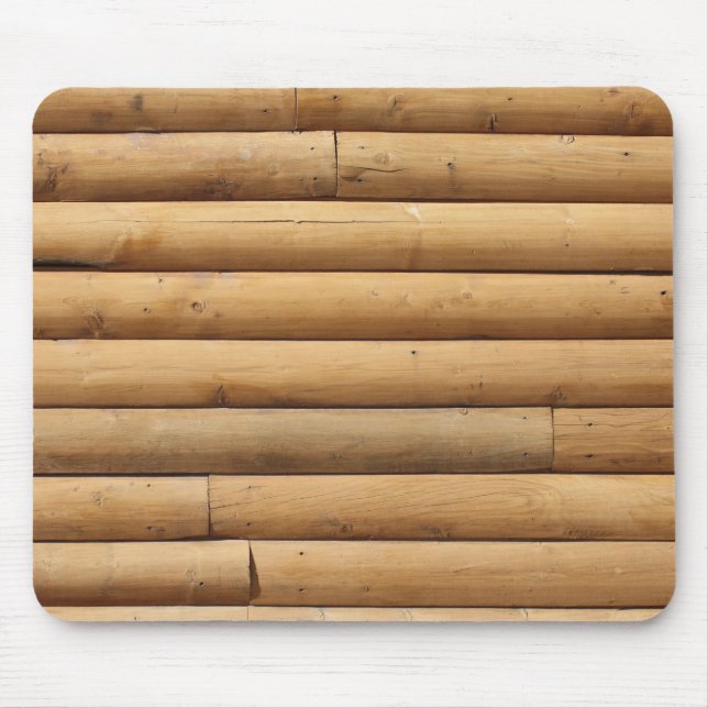 Faux Log Cabin Siding Background Mouse Pad (Front)